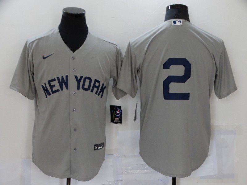 Men New York Yankees #2 No Name Grey Game 2021 Nike MLB Jersey